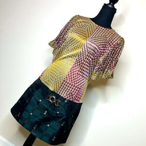 Custo Barcelona Multicolor Geometric Mini Dress